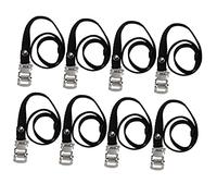 Anneome 8Pcs Adjustable Bike Pedal Straps Universal Footrest Straps for Exercise Cycle Non-Slip Gym Bike Pedals Sturdy Aluminum Clips Suitable for Mountain and Road Cycling
