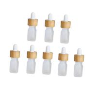 Anneome 8pcs Essential Oil Dropper Bottles with Bamboo Lid Glass Containers for Travel Toiletries Fragrance Dispense and Space-saving Liquid Pipette Vials