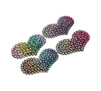 Anneome 8pcs Gradient Heart Shape Hair Clips for Teens Sparkly Rhinestone Snap Barrettes No Bend No Crease Lightweight Comfortable Bridal Wedding Hair Accessories