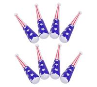 Anneome 8pcs Inflatable PVC Baseball Bats with American Flag Design Lightweight Soft Bat for Pool Parties Sports Events and Patriotic Celebrations Easy to Deflate and Store