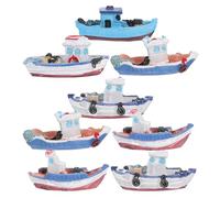 Anneome 8Pcs Miniature Beach Yacht Models Coastal Landscape Decorations for Garden Home and Camera Scenes Nautical Style Mini Beach Accessories for Family and Friends