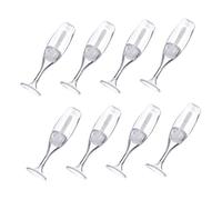 Anneome 8pcs Refillable Lip Gloss Tubes Unique Wine Glass Shape Plastic Containers Portable DIY Lip Color Storage Bottles for Balm and Eyelash Products