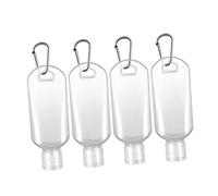 Anneome 8pcs Refillable Squeeze Bottles with Carabiner Hook for Travel Durable Plastic Containers for Shampoo Lotion Body Wash Convenient Leak Resistant Hand Bottles for Random Color