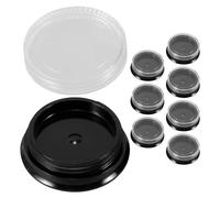 Anneome 8pcs Reusable Nail Glitter Jars for Storing and Organizing Nail Supplies Small round Jars Lids for Art Sequins and Glitter Craft Projects