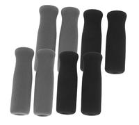 Anneome 8pcs Walker Hand Grip Sleeves for Elderly Crutches and Canes Ergonomic Non-Slip Sponge Foam Pads with Central Hole Comfortable Padded Covers in Black and Grey for Stability and