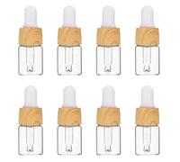 Anneome 8pcs Wood Grain Glass Dropper Bottles Refillable Travel Bottle for Essential Oils Perfume and Liquids Compact Portable Design for Home Business and Travel Use