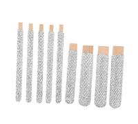 Anneome 9pcs Glamorous Makeup Brush Handle Wooden Handle with Rhinestone Rhinestones Embellished To Drill White