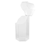 Anneome Acrylic Makeup Brush Container with Dustproof Lid Multi-function Cosmetics Organizer Bucket for Desktop Storage of Lipstick Swabs and Brushes Practical Hexagonal Holder for Home