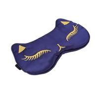 Anneome Adjustable Cartoon Cat Sleeping Eye Mask in Navy Blue Artificial Travel Eye Cover for Men Women Light Blocking Blindfold for Insomnia Headache Relief Yoga Meditation Napping