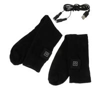 Anneome Adjustable Cotton Heating Socks for Winter Intelligent Electric Heated Socks Stylish Warm Thermal for Outdoor Cold Feet Black No Battery