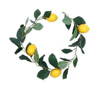 Anneome Artificial Lemon Garland 1m - Hanging Silk Fruit Vine Decoration for Kitchen Wall Art and Wedding - Olive Green Leaves Rattan