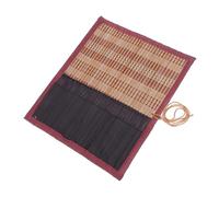 Anneome Bamboo Paint Brush Organizer Case Canvas Rollup Holder Bag for Artists Writers Students