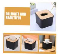 Anneome Bamboo Tissue Box Cover Square Napkin Holder for Office Home Living Desktop Smooth Surface Minimalist Design Tissue Holder for Hotels Cafes and More