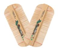 Anneome Bamboo Tooth Comb 2Pcs Anti-Static Dense Comb for Hair Care Portable Lice Removal for Boys and Girls and Adults