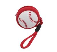 Anneome Baseball Pattern Silicone Coin Purse Zipper Organizer Mini Sports Wallet for Earphones Flash Drives Keys Lipstick Small Change Pouch Gift for Fans