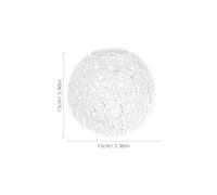 Anneome Boho Rustic Rattan Ball Lampshade Handmade Pendant Ceiling Light Cover for Living Bedroom Hotel White Round Lamp Shade with Artistic Country Style
