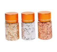 Anneome Bottles Gold Leaf Flakes Nail Art Metallic Foils for Manicure DIY Decoration Easy to Use Non-fading Nail Kit