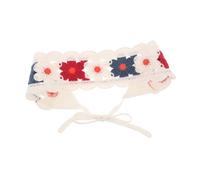 Anneome Breathable Cotton Knit Hair Bands Triangle Head Scarf for Women Daisy Print Crochet Bandana Kit Stylish Countryside Headband for Beach Vacations and Outdoor Activities