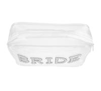 Anneome Bride Makeup Bag Travel Cosmetic Bag Zipper for Wedding Day Emergency Kit and Toiletries, Travel Essentials for Women