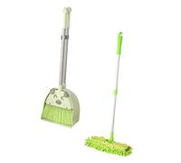 Anneome Broom Dustpan Mop Lightweight Plastic and Stainless Steel Sweeping Tools for Educational Pretend Play for Fine Motor Skills Development and Easy to Clean Mini Housekeeping Kit