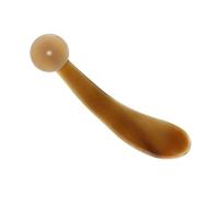 Anneome Brown Ox Horn Roller Massager with Two Wheels, Comfortable to Hold Massage Roller, Healthy Material Facial Massaging Tool Suitable for Daily Skin Care Random Color