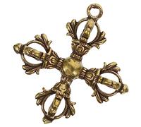 Anneome Buddhist Vajra Keychain Pendant Durable Brass Ornament for DIY Crafts for Keychain Bag Necklace Meaningful for Friends