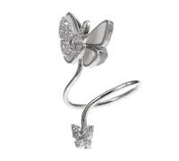 Anneome Butterfly Nail Art Ring for Women Silver Fingernail Charm Fashion Accessory Elegant Party Jewelry