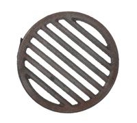 Anneome Cast Iron Cooking Grate Round Bbq Replacement Part Heat Tolerant Charcoal Plate for Outdoor Fire Grates Even Heating Grill Accessory
