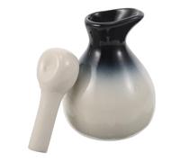 Anneome Ceramic Essential Oil Bottle with Precise Dispensing for Perfume and Aromatherapy Decorative Porcelain Condiment Pot for Beauty Salons and Home Use Blue Gradient Design