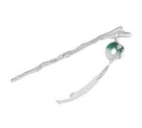 Anneome Chinese Ancient Style Hairpin with Dragon Motif and Peace Buckle Handmade Gradient Green Tassel Hair Chopsticks for Hanfu Wedding Traditional Costume Accessories for Women