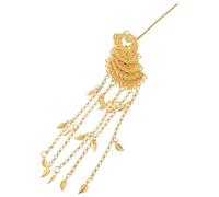 Anneome Chinese Retro Tassel Hairpin with Chain Artistic Peacock Design Hair Stick for Women Vintage Cultural Elegance Hair Accessory Multi-use Handmade Decor for Various Hairstyles
