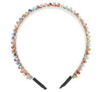 Anneome Colorful Rhinestone Headband for Teens and Women Jeweled Cloth Hairband with Full Sparkling Embellishments Comfortable Non Slip Hair Accessory for Holiday Parties and Everyday Wear