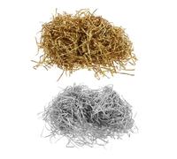 Anneome Crinkle Cut Metallic Shredded Paper Filler Gold Silver Glitter Tissue for Gift Box Decoration Basket Stuffing Party Wrapping Wedding and Holiday Packaging