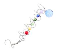 Anneome Crystal Garden Hanging Double Spiral Mobius Ring Gazing Ball Spiral Tail with Rotating Disc Smooth Surface Stainless Steel and Artificial Crystal for Balconies Meditation