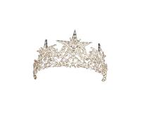 Anneome Crystal Star Bridal Tiara Elegant Silver Crown Hair Accessory for Weddings Engagements Parties Lightweight Durable Design Stunning Sparkle for Brides and Women