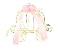Anneome Decorative Pumpkin Cart Candy Box Party Favor Box for Weddings Showers Birthdays Creative Pink Iron Candy Gift Container for Baked Goods Jewelry and Small Accessories