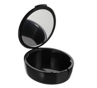 Anneome Denture Box Mirror Mouth Guard Case Ventilated False Storage Container for Travel Retainer Black