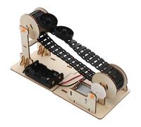 Anneome Diy Wooden Belt Engineering Toy Science Experiment Kit for Boys and Girls Stem Building Kit Electric Belt and Gears for Boy Girl Assembly Learning
