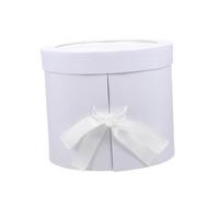 Anneome Double Round Flower Box with Stable Base for Bouquet Display and Flower Arranging Small Portable Floral Packaging Container for Roses Gypsophila Carnations Valentine S Day