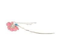 Anneome Enamel Peony U-shaped Hairpin Chinese Style Traditional Hair Fork for Women Vintage Floral Hair Clip Elegant Peony Motif with Vibrant Enamel Finish for Hanfu and Wedding