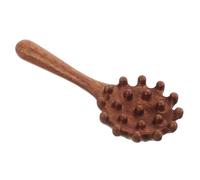 Anneome Ergonomic Shell-Shaped Wood Massage Comb Natural Sandalwood Meridian Scalp Scraping Tool with Secure Grip Handle for Head and Neck Relaxation