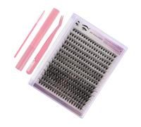 Anneome False Lashes Clusters Kit with Pink Tool Bag Eyelash Extension Kit for DIY Natural Dense Look Multiple Lengths and Curls Travel-friendly Remover and Applicator for Beginners and