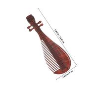 Anneome Fine Tooth Wooden Scalp Comb Pipa Shape Retro Style Massage Hair Comb for Women Relaxing Scalp Care Unique Gift for Hair Growth and Detangling