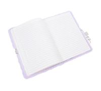 Anneome Fluffy Cartoon Cat Plush Notebook with Secure Lock Cozy Furry Cover Diary for Boys Soft Writing Journal for Purple Cute Secret Diary Notepad for School and Drawing