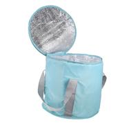 Anneome Folding Portable Camping Bucket with Peva and Polyester Sturdy Foot Washing Bucket with Comfort Grip Handles Upright Support Design for Outdoor Foot Soak and Travel Use Blue