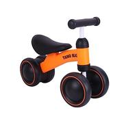 Anneome Four Wheel Scooter Bike for Non Foot Pedal Balance Bicycle with Widened Skid Wheels Durable Material Promotes Coordination and Motor Skills Suitable for Orange