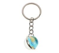 Anneome Globe Keychain Creative Glass Planet Pendant Earth Map Key Ring Handbag Decor for Men and Women Portable Crystal Sphere Accessory