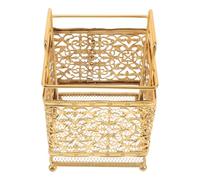 Anneome Gold Metal Makeup Brush Holder Organizer with Ample Room and Efficient Space Management, Small Makeup Brush Storage Rack for Home and Vanity