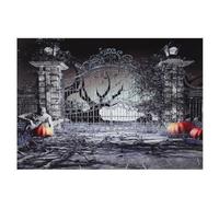 Anneome Halloween Backdrop for Photography and Horrible Party Decorations, Vinyl Material with Horror Pattern Printing, Suitable for Indoor or Outdoor Use, Can be Hung on Doors