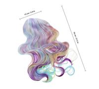 Anneome Halloween Rainbow Long Curly Wig with Gradient Waves Festival Makeup Prop for Party Role Play Cosplay Neon Style Hair Accessory for Women